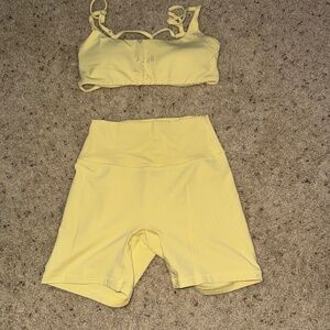 AZUR FIT Yellow Biker short set